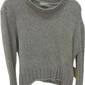 Cynthia Rowley Light Gray Ribbed Crewneck Sweater